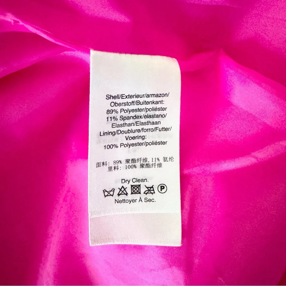 DKNY Hot Pink Blazer Jacket Single Button Stretch Size L - Picture 9 of 9